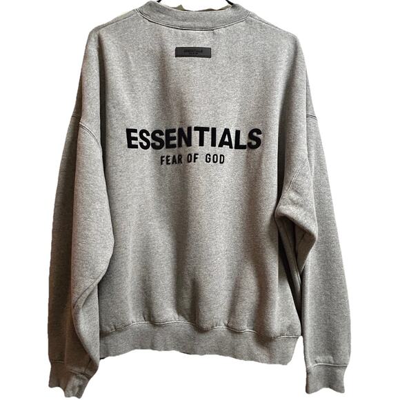 Fear Of God Essentials Men’s Relaxed Oversized Sweater Oatmeal Gray-Size Medium - Picture 3 of 7